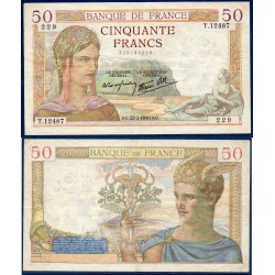 50 Francs Cérès TTB 22.2.1940 Billet de la banque de France