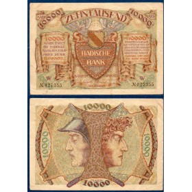 Allemagne Bade Pick N°S910, Billet de banque de 10000 Mark 1944