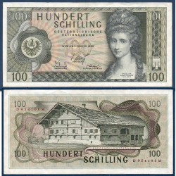 Autriche Pick N°145, Billet de banque de 100 schilling 1969