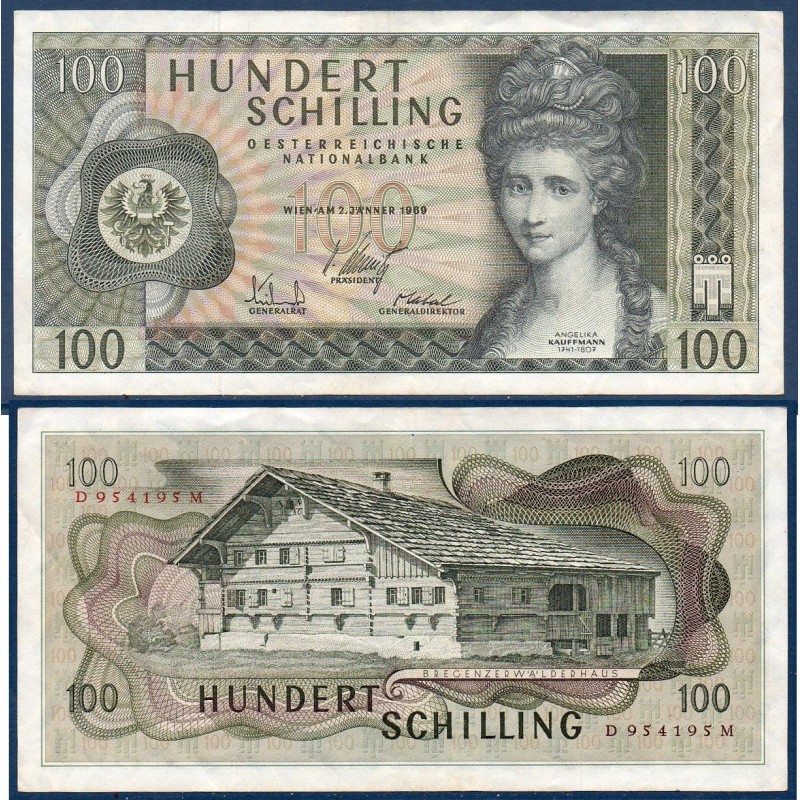 Autriche Pick N°145, Billet de banque de 100 schilling 1969