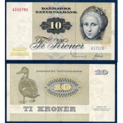 Danemark Pick N°48a, Billet de banque de 10 Kroner 1972