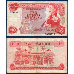 Maurice Pick N°31b, Billet de banque de 10 Rupees 1967