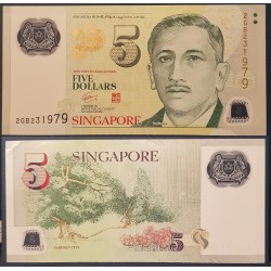 Singapour Pick N°47a, Billet de banque de 5 Dollars 2005-2018