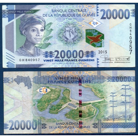Guinée Pick N°50a, TTB Billet de banque de 20000 Francs 2015