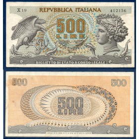 Italie Pick N°93a, TTB Billet de banque de 500 Lire 1966-1970