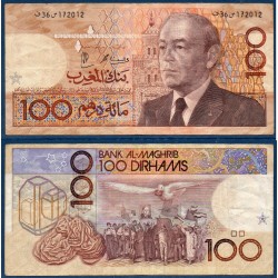 Maroc Pick N°65d, Billet de banque de 100 Dirhams 1987