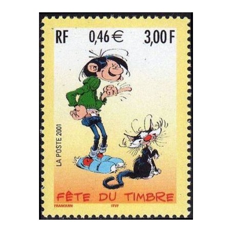 Timbre Yvert France No 3370a Journée du timbre, Gaston Lagaffe issu de carnet