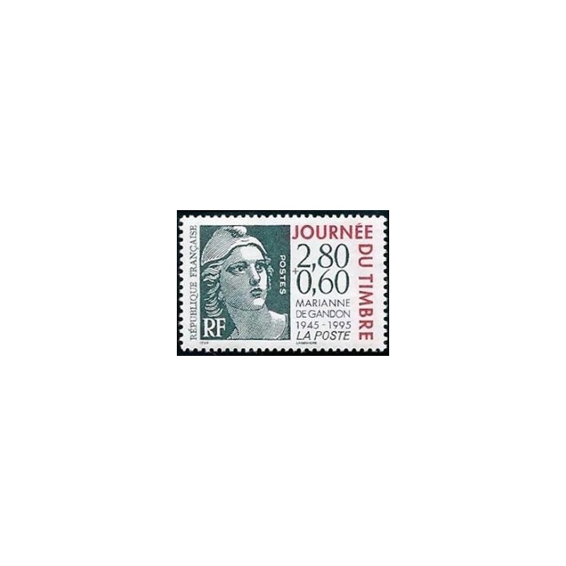 Timbre Yvert No 2933a Journée du timbre, Marianne de gandon issu du carnet