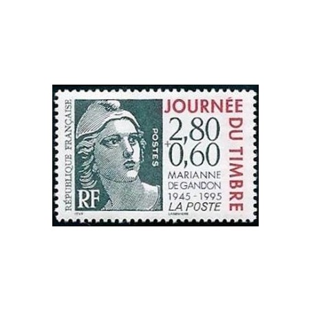Timbre Yvert No 2933a Journée du timbre, Marianne de gandon issu du carnet