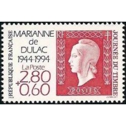 Timbre Yvert No 2863a Journée du timbre, 50 ans de la Marianne de Dulac issu du carnet