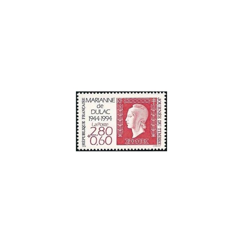 Timbre Yvert No 2863a Journée du timbre, 50 ans de la Marianne de Dulac issu du carnet