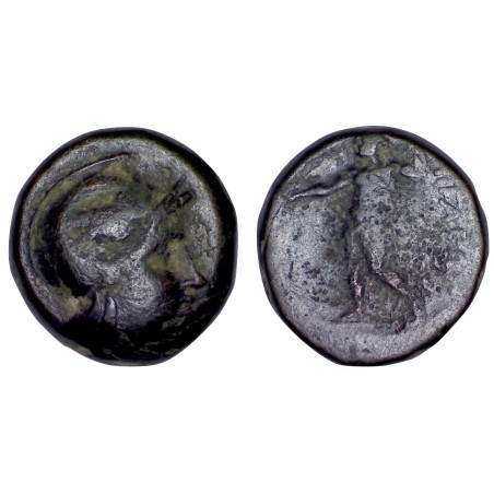 Eolide, Aegae Ae19 contremarqué Cuivre (-100 à -60) Athena et Zeus