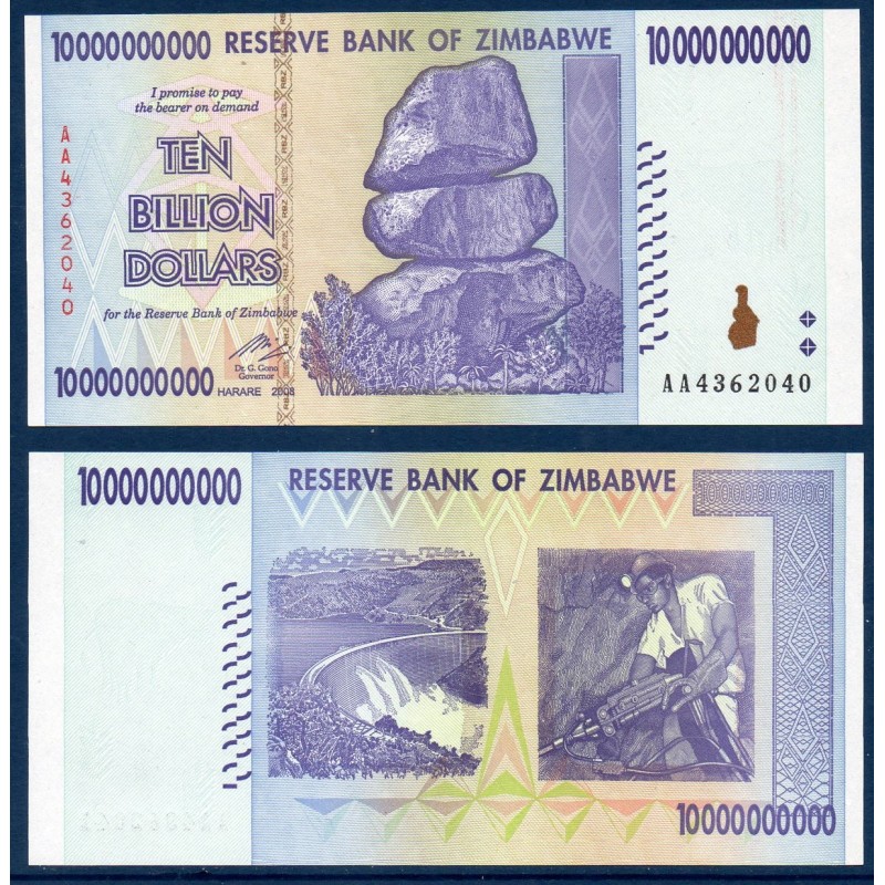 Zimbabwe Pick N°85, spl Billet de banque de 10 milliards de Dollars 2008