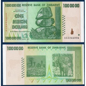 Zimbabwe Pick N°83, Billet de banque de 1 milliards de Dollars 2008