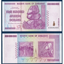 Zimbabwe Pick N°82, Billet de banque de 500 millions de Dollars 2008