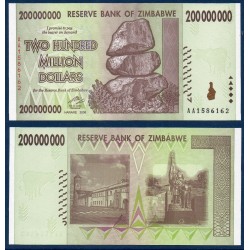 Zimbabwe Pick N°81, Billet de banque de 200000000 de Dollars 2008