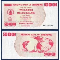 Zimbabwe Pick N°60, Neuf Billet de banque de 500000000 Dollars 2008