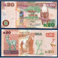 Zambie Pick N°52a, Billet de banque de 20 Kwacha 2012