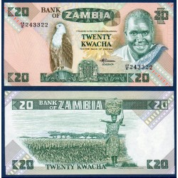 Zambie Pick N°27e, Billet de banque de 20 Kwacha 1980-1988