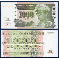 Zaire Pick N°67, Billet de banque de 1000 Zaires 1995