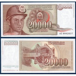 Yougoslavie Pick N°95, Billet de banque de 20000 Dinara 1987
