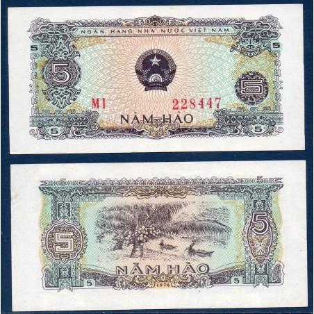 Viet-Nam Nord Pick N°79a, Billet de banque de 5 Hao 1976