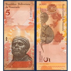 Venezuela Pick N°89a, Billet de banque de 5 Bolivares 31.3.2007