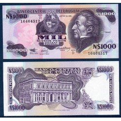 Uruguay Pick N°64Ab, Billet de banque de 1000 Pesos 1992