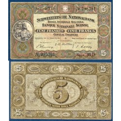 Suisse Pick N°11m, Billet de banque de 5 Francs 1947