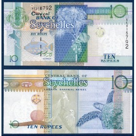 Seychelles Pick N°36b, Billet de banque de 10 Rupees 1998-2008