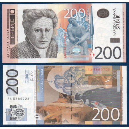 Serbie Pick N°58a, Billet de banque de 200 Dinara 2011