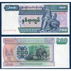 Myanmar, Birmanie Pick N°78, Billet de banque de 200 Kyats 2004