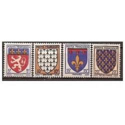 Timbre France Yvert No 572-575 armoiries, blasons des provinces