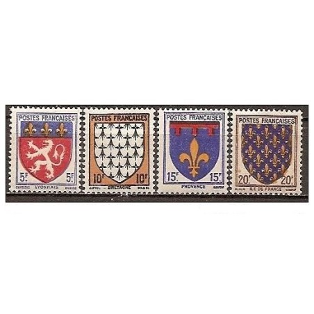 Timbre France Yvert No 572-575 armoiries, blasons des provinces