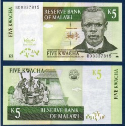 Malawi Pick N°36c, Billet de banque de 5 kwatcha 2005