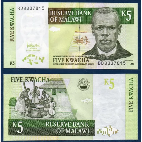 Malawi Pick N°36c, Billet de banque de 5 kwatcha 2005