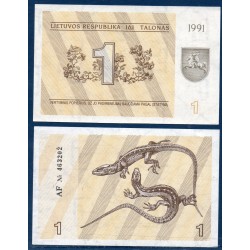Lituanie Pick N°32b, Billet de banque de 1 Talonas 1991