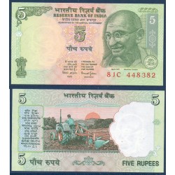 Inde Pick N°88Aa, Billet de banque de 5 Ruppes 2002-2008