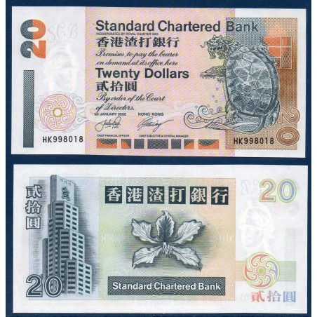 Hong Kong Pick N°285d, Billet de banque de 20 dollars 2002