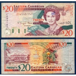 Caraïbes de l'est Pick N°33l Sainte Lucie Billet de banque de 20 dollars 1994