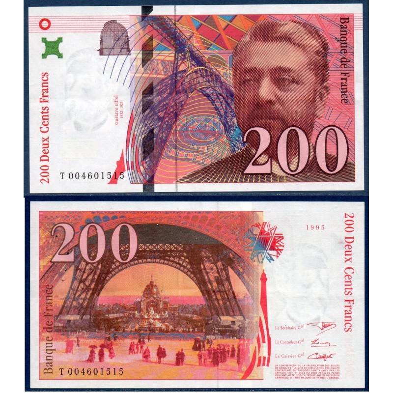 200 Francs Eiffel Sup 1995 Billet de la banque de France