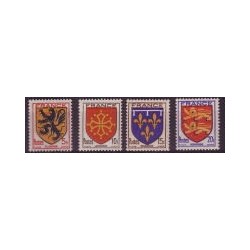 Timbre France Yvert No 602-605 armoiries des provinces blasons