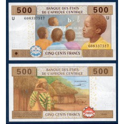 Afrique Centrale Pick 206Ud pour le Cameroun, Billet de banque de 500 Francs CFA 2002