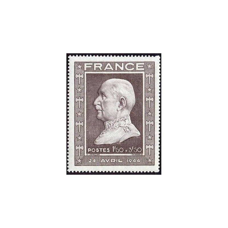 Timbre France Yvert No 606 buste du marechal petain par lavrillier