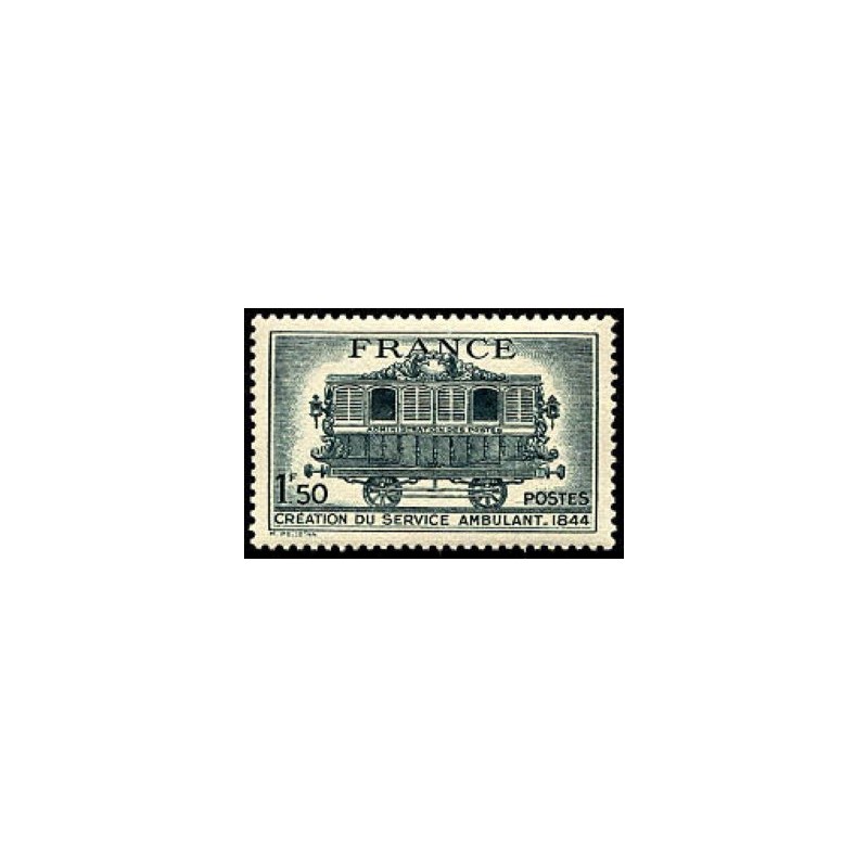 Timbre France Yvert No 609 centenaire du service postal ambulant