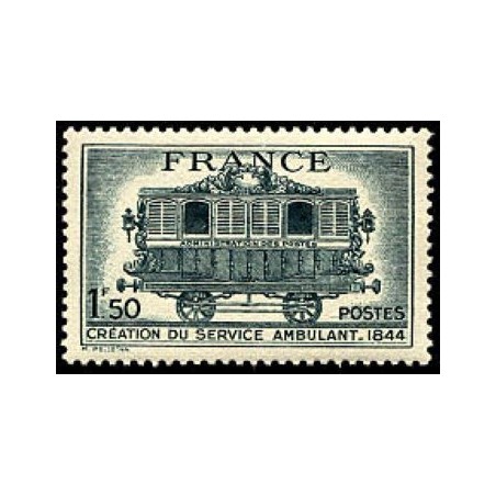 Timbre France Yvert No 609 centenaire du service postal ambulant