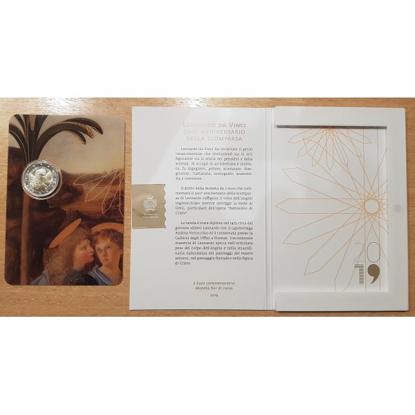 2 euros commémorative Saint Marin 2019 Leonard de Vinci piece de monnaie €