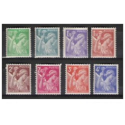 Timbre France Yvert No 649-656 serie type iris