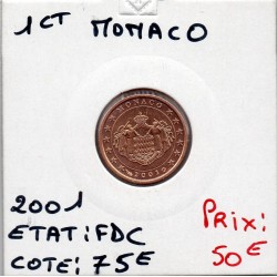 Pièce 1 centime d'euro Monaco 2001