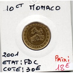 Pièce 10 centimes d'euro Monaco 2001